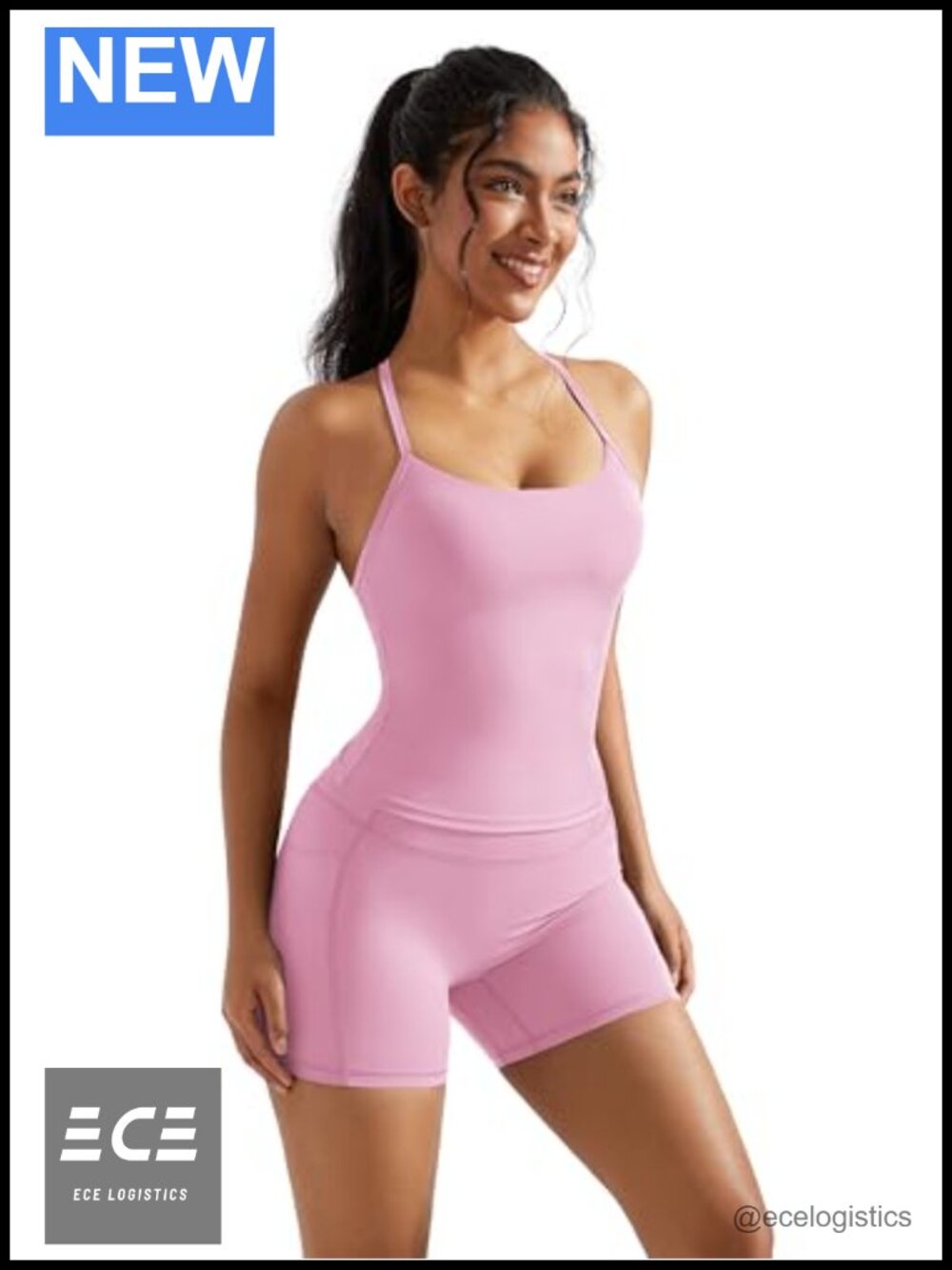 2 Piece Workout Set Padded Tank Top Booty Shorts